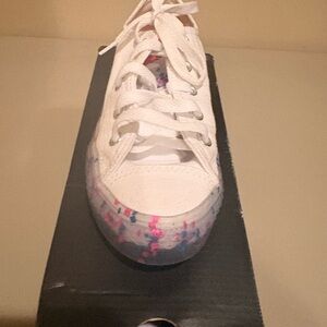 Converse Kids Sneakers in White with Pink and Blue Highlights